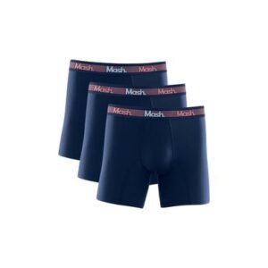Kit 3 Cuecas Boxer Longa Microfibra Active Azul Marinho GG