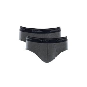 Kit 2 Cuecas Slip Cotton Calvin Klein Cinza Mescla Escuro P