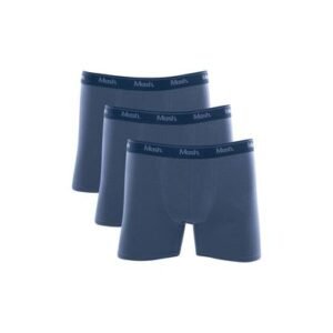 Kit 3 Cuecas Boxer Longa Cotton Azul Jeans Escuro GG