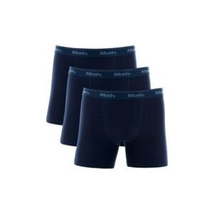 Kit 3 Cuecas Boxer Longa Cotton Plus Size Azul Marinho XGG