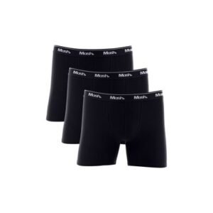 Kit 3 Cuecas Boxer Longa Cotton Plus Size Preto XGG