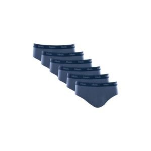 Kit 6 Cuecas Slip Algodão Azul Jeans Escuro G