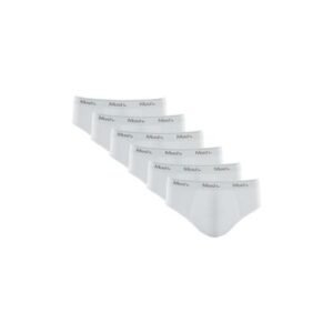 Kit 6 Cuecas Slip Algodão Branco M