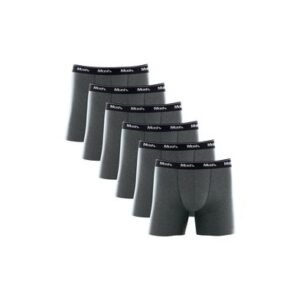 Kit 6 Cuecas Boxer Longa Cotton Cinza Mescla Escuro G