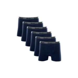 Kit 6 Cuecas Boxer Longa Cotton Azul Marinho G