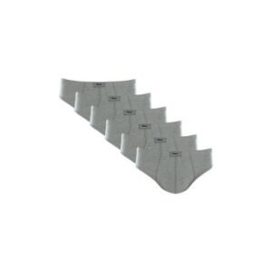 Kit 6 Cuecas Slip Algodão Plus Size Cinza Mescla Claro XXGG