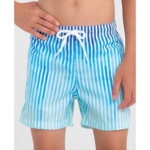 Short Praia Infantil Estampado Listrado Azul Royal Claro M