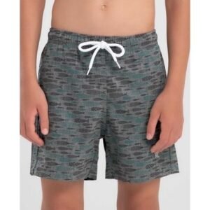 Short Praia Infantil Estampado Mescla Peixes Cinza Mescla Medio P