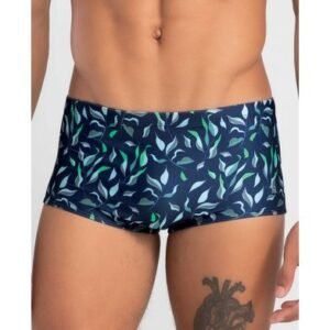 Sungão Estampado Ramos de Eucalipto Azul Marinho P