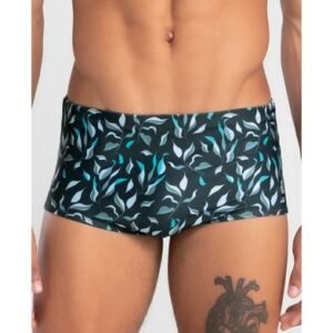Sungão Estampado Ramos de Eucalipto Cinza Chumbo GG