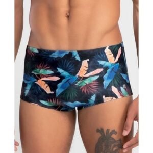 Sungão Estampado Folhagem Escura Preto P