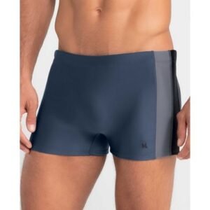 Sunga Boxer Lisa com Recorte Lateral Cinza Chumbo P