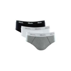 Kit 3 Cuecas Slip Algodão Plus Size Cinza Mescla Claro XXGG