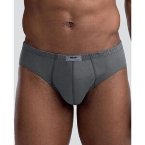 Cueca Slip Algodão Plus Size Cinza Chumbo XXGG