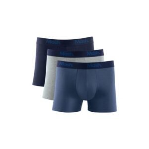 Kit 3 Cuecas Boxer Cotton Azul Escuro M