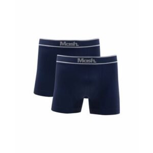 Kit 2 Cuecas Boxer Microfibra sem Costura Azul Marinho M