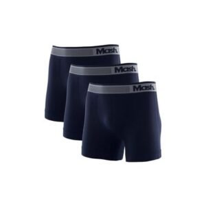 Kit 3 Cuecas Boxer Microfibra sem Costura Azul Marinho GG