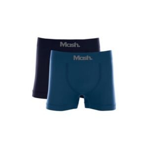 Kit 2 Cuecas Boxer Microfibra sem Costura Azul Jeans Escuro M