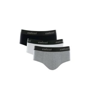 Kit 3 Cuecas Slip Cotton Colcci Cinza Mescla Escuro P