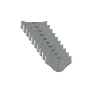 Kit 10 Cuecas Slip Algodão Lisa Cinza Mescla Claro G