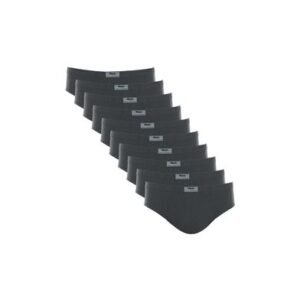 Kit 10 Cuecas Slip Algodão Lisa Cinza Chumbo GG