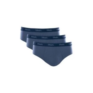 Kit 3 Cuecas Slip Algodão Azul Jeans Escuro G