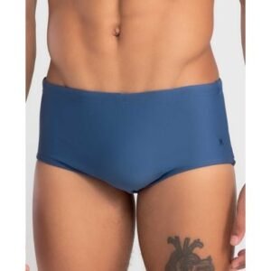 Sungão Liso com Vivo Lateral Azul Jeans Escuro XGG