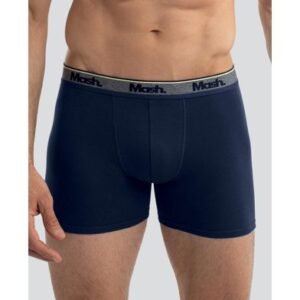 Cueca Boxer Longa Cotton Azul Marinho P