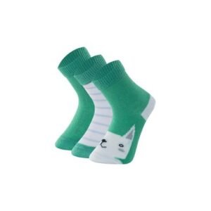 Kit 3 Pares Meia Cano Médio Bebê Verde Claro RN