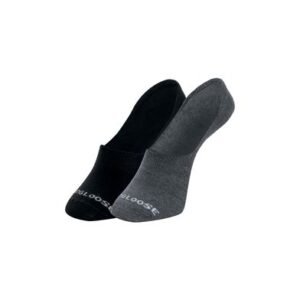 Kit 2 Pares Meia Casual Super Invisível Hang Loose Cinza Mescla Escuro 39-44