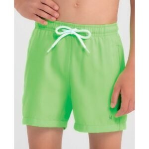 Short Praia Infantil com Elastano Liso Neon Verde Neon GG