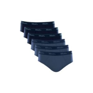 Kit 6 Cuecas Slip Algodão Azul Marinho M