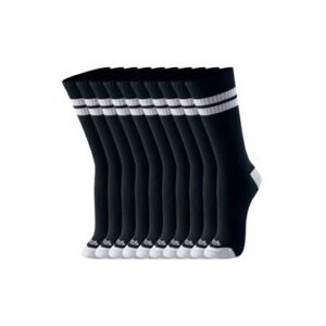 Kit 10 Pares Meia Esportiva Cano Longo Preto