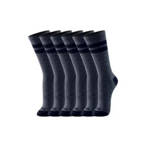 Kit 6 Pares Meia Esportiva Cano Longo Cinza Mescla Escuro