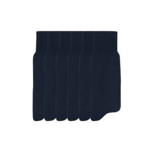 Kit 6 Pares Meia Social Cano Longo Algodão Lisa Azul Marinho