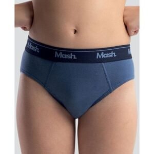 Cueca Slip Algodão Lisa Infantil Azul Jeans Escuro GG