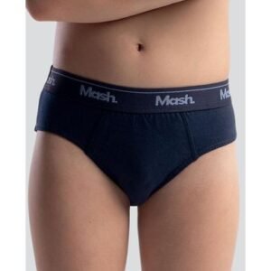 Cueca Slip Algodão Lisa Infantil Azul Marinho P