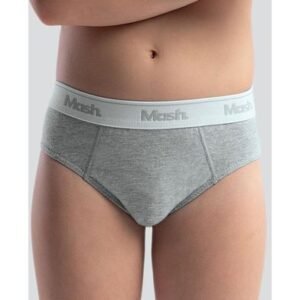 Cueca Slip Algodão Lisa Infantil Cinza Mescla Claro M