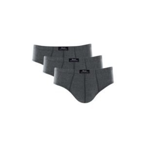 Kit 3 Cuecas Slip Algodão Lisa Cinza Mescla Escuro GG