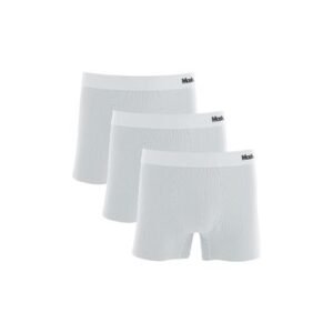 Kit 3 Cuecas Boxer Microfibra Risca de Giz Branco P