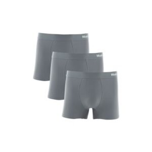 Kit 3 Cuecas Boxer Microfibra Risca de Giz Cinza Médio G