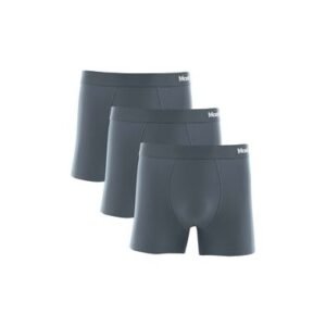 Kit 3 Cuecas Boxer Microfibra Risca de Giz Cinza Chumbo P