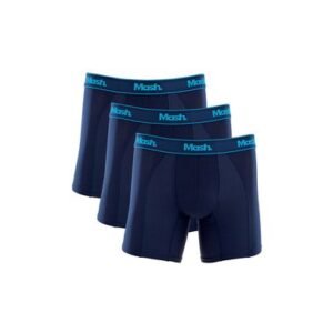 Kit 3 Cuecas Boxer Microfibra Active Azul Marinho M