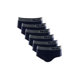 Kit 6 Cuecas Slip Microfibra sem Costura Azul Marinho M