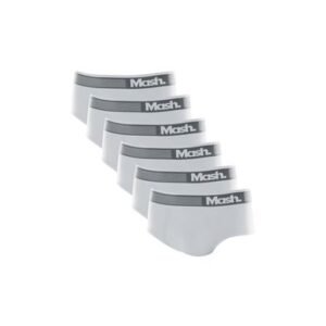 Kit 6 Cuecas Slip Microfibra sem Costura Branco G