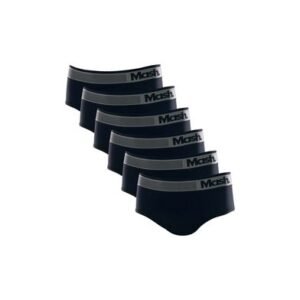 Kit 6 Cuecas Slip Microfibra sem Costura Preto P