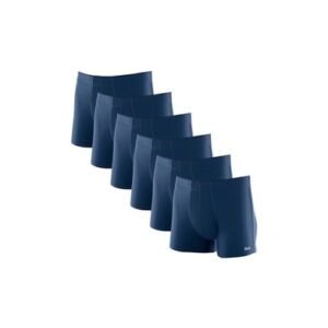 Kit 6 Cuecas Boxer Microfibra Azul Jeans Escuro M