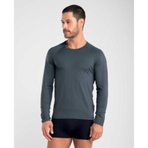 Camiseta Manga Longa com Proteção Uv Fps 50 Cinza Chumbo M