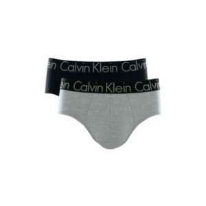 Kit 2 Cuecas Slip Cotton Calvin Klein Cinza Mescla Claro GG