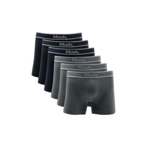Kit 6 Cuecas Boxer Microfibra sem Costura Cinza Chumbo G